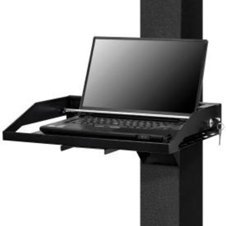 GLOBAL EQUIPMENT Locking Laptop Tray, Fits Up to 17" Laptops, Black 436952BK